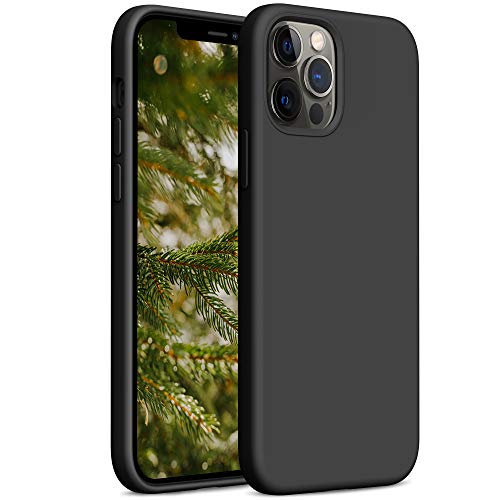 YATWIN Cover Compatibile con iPhone 12 PRO Max 6,7'', Custodia per iPhone 12 PRO Max Silicone Liquido, Protezione Completa del Corpo con Fodera in Microfibra, Nero