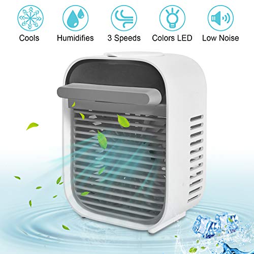 Mini Condizionatore D'aria Portatile, Kriogor Mini Air Cooler,Condizionatori Portatili Personal, USB Cooler con 3 Velocità Basso Rumore per Casa e Ufficio