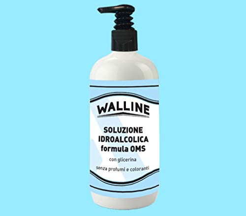Walline - Soluzione Idroalcolica Formula OMS Liquido Lavamani Con Azione Igienizzante Alcol 80% 500 ml