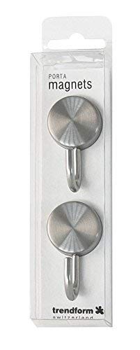 Porta FW2810 - Set 2 Ganci magnetici in Acciaio Inox, 6,8 cm