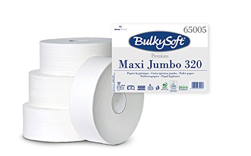 ingombranti morbido BS 65005 Maxi Jumbo Toilet roll 2PLY diametro 24.5 cm di altezza bianco (confezione da 6)