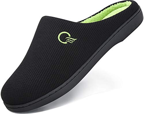 Ciabatte Casa Invernali Uomo Pantofole Memory Foam Caldo Comode Antiscivolo Home Scarpe Interno e Esterno Nero 40/41