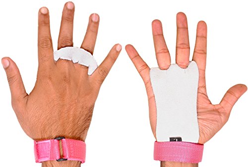 ULTRA FITNESS Palm Hand Protectors for Gymnastics, for Children, for Boys And Girls Textured Gymnastics Traps (Pair), Pink, M