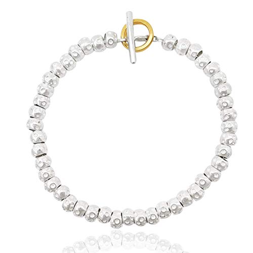 Bracciale uomo donna unisex,in ARGENTO 925 con granelli pepite martellate, realizzato su misura, completo di scatola regalo e panno per pulizia gioielli