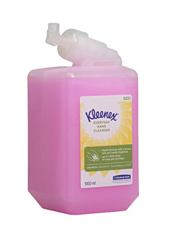 Kleenex 6331 Detergente per mani, Uso quotidiano, Pacco da 6 flaconi da 1 L, Rosa, 06331060