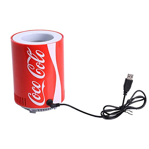 Brownrolly Frigorifero Portatile per Auto, Coca-Cola Mini frigo Frigorifero USB, Refrigeratore per Bevande Serbatoio di Raffreddamento per la Scuola da Camera da Ufficio