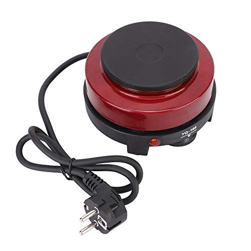 Mini Stufa Elettrica, Bruciatore Portatile con Piastra Riscaldante da 500W, Scaldabagno Multifunzione per Tè e Caffè, Fornello da Cucina per Zuppa di Porridge/Pentola Calda - Rosso