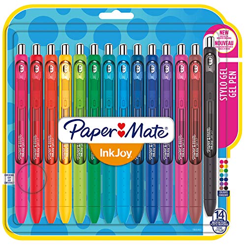 Paper Mate Inkjoy Penna Gel, Punta Media, 14 Pezzi, Multicolore (Colori Assortiti)