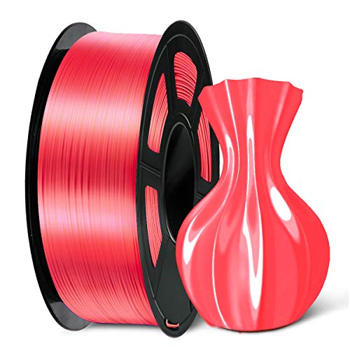 SUNLU 3D Filament 1.75, Shiny Silk PLA Filament 1.75mm, 1KG PLA Filament 0.02mm for 3D Printer 3D Pens, Candy Dandy(Pink)