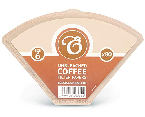 EDESIA ESPRESS - 80 filtri caffè americano in carta non sbiancata - forma a cono - misura 6