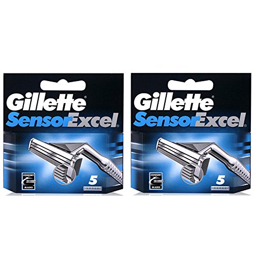 10 lame Gillette Sensor Excel rasoio lame cartucce Refill (5 lame, confezione da 2)