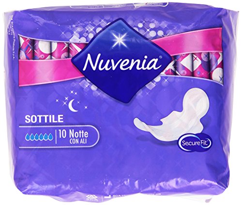 Nuvenia - SecureFit Assorbenti Sottili, Notte con Ali - 10 pezzi