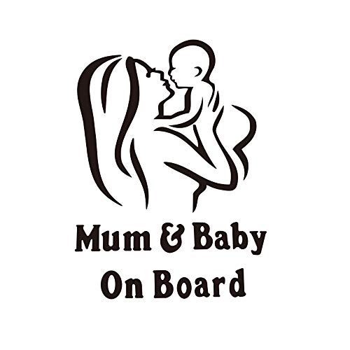 YU Adesivi per Auto Adesivi Riflettenti per Bambini e Mamma a Bordo Adesivi di Avvertimento Mummia Bambino in Adesivi per Auto 2 Pezzi
