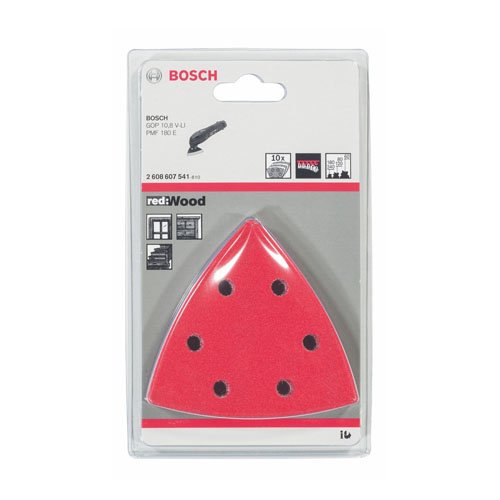Bosch 2608607541 - Set carta vetrata Red Wood, 10 pezzi
