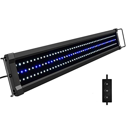 NICREW ClassicLED G2 Lampada Acquario, Plafoniera LED per Acquario, Luce Acquario Impermeabile con 2 Canali di Controllo, Luci Bianche e Blu, 75-95 cm, 25W 1910LM