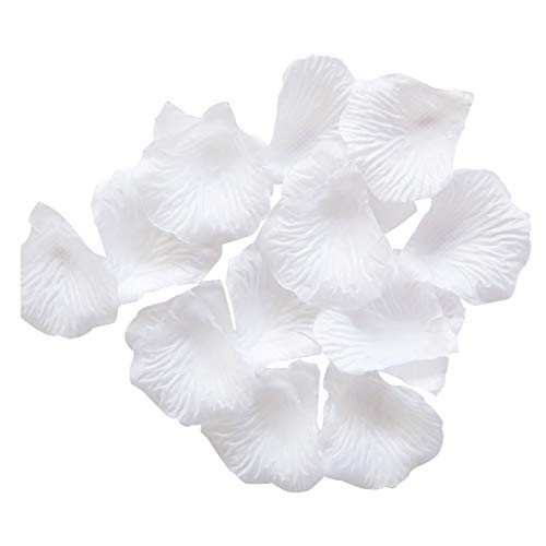 JZK 1000 x Seta petali di rosa finti bianchi coriandoli biodegradabili stoffa decorazione tavolo per matrimonio addio al nubilato San Valentino nozze