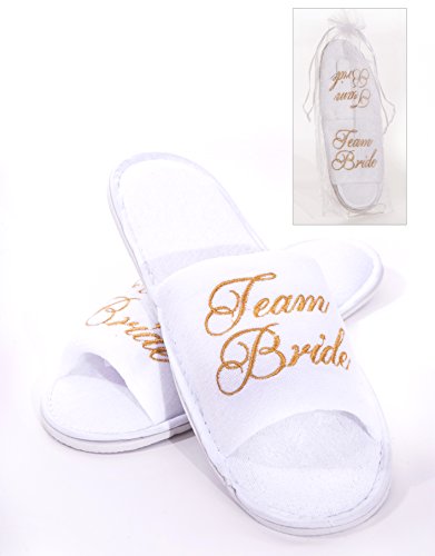 Alandra regali slip Team Bride spa pantofole, unisex, taglia unica, bianco