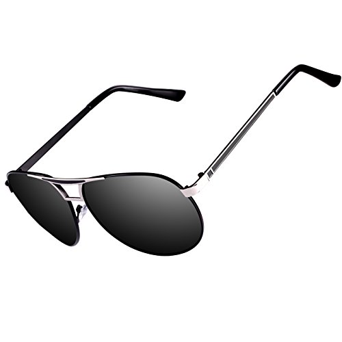 Kennifer Occhiali da sole Uomo Polarizzati Aviatore, Occhiali da Sole Premium Lega Al-Mg Pilot Polarizzati UV400, Molla Occhiali da Sole per Uomo Donna