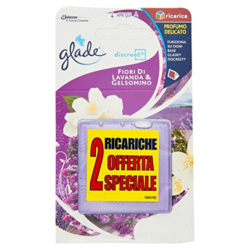 Glade Glade Discreet, Doppia Ricarica, Deodorante per Ambienti, Fragranza Fiori di Lavanda e Gelsomino