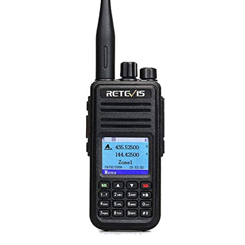 Retivis RT3S DMR Walkie Talkie Digitale, Dual Band GPS 3000 Canali, Digitale Ricetrasmittente, Funzione di Registrazione, DTMF TDMA Radio Amatoriale, Compatibile con MOTOTRBO TierⅠ&Ⅱ (1 Pezzo, Nero)
