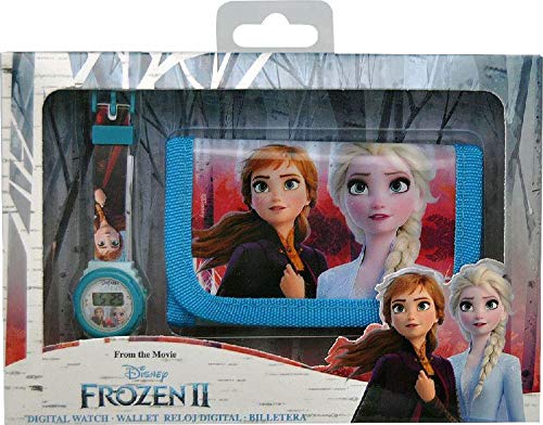 Frozen Set orologio digitale e portafoglio, in scatola 2 braccialetti, per adulti, unisex, multicolore, unico