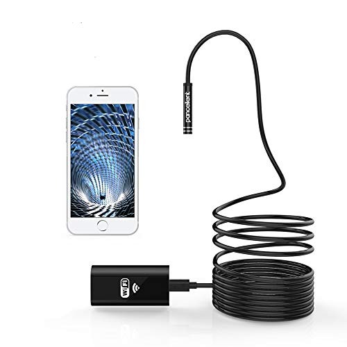 WiFi Endoscopio Pancellent Wireless Borescopio 2.0 Mega Pixels HD Inspection Camera Rigid Snake Cable (5 Metes) for IOS iPhone Android Samsung Smartphone