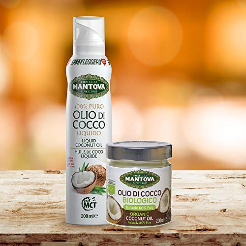 Olio di Cocco Spray 200 ml + Olio di Cocco Biologico 200 ml - Coconut Oil Spray 200 ml + ORGANIC Coconut Oil in a 200 ml JAR