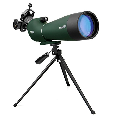 Svbony SV28 Cannocchiale, 20-60x80 Cannocchiale Potente con Treppiedi, FMC Ottica Bak4 Prisma Cannocchiale Smartphone Adattatore per Birdwatching, Caccia, Tiro a segno, Tiro con l'arco