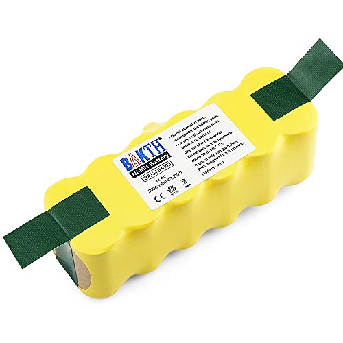 BAKTH Batteria di Ricambio Ni-MH 3000mAh 14.4V per Aspirapolvere Roomba 500 510 520 530 532 540 545 550 552 555 560 570 580 581 600 610 620 630 650 660 700 760 770 780 790 800 870 880