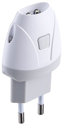 Electraline 58303 Torcia d'Emergenza Automatica con Funzione Luce di Cortesia, LED, Bianco