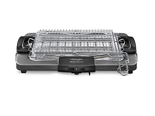 De'Longhi BQ80 Barbecue Grill Elettrico con Griglia e Bistecchiera, 1000/1450/2450 W, Grigio