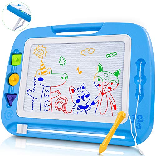 lenbest Lavagna Magnetica per Bambini, 8 Colori Grande Lavagnetta Magica Tavola da Disegno Cancellabile, Giocattoli Educativi Montessori Regalo per 3+ Anni Bambini