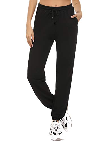 Sykooria Pantaloni Sportivi Donna in Cotone Pantaloni Jogger con Coulisse Pantaloni Sportivi Morbidi Leggeri Pantaloni Casual Donne Piede del Fascio