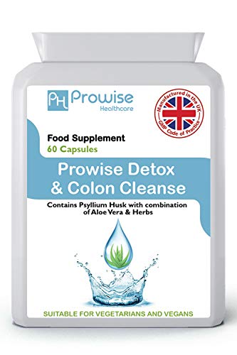 Detox Colon Cleanse 600mg 60 Capsule - Prodotto nel Regno Unito | Standard GMP di Prowise Healthcare