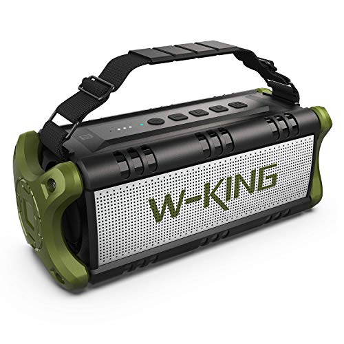 W-KING 50W(Picco 70W) Altoparlante Bluetooth Portatili - 24 Ore di Riproduzione - Portatile Speaker con Bassi Potenti - 8000mAh Batteria - TWS Impermeabile Subwoofer per Casa Festa All'aperto (Verde)