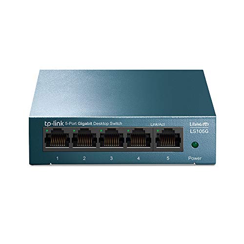 TP-Link LS105G Switch Ethernet 5 Porte Gigabit, Sdoppiatore Ethernet, Struttura in Metallo, Ideale per la casa e il piccolo ufficio