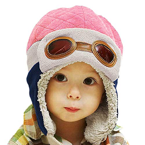 Yuson Girl Sciarpa e Berretto Bambina Berretto Pilota Bambini Invernale Caldo Cappello con Orecchie per Cappelli da Bambino 2-6 Anni