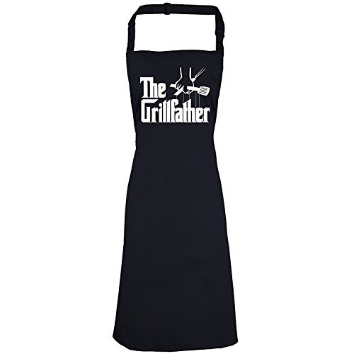 Bang Tidy Clothing novità - Divertente grembiule da barbecue The Grillfather colore nero taglia unica, grembiuli da uomo idea regalo da cucina