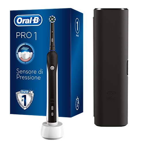 Oral-B Pro 1 750 Spazzolino Elettrico Ricaricabile , 1 Testina, 1 Custodia da Viaggio in Regalo