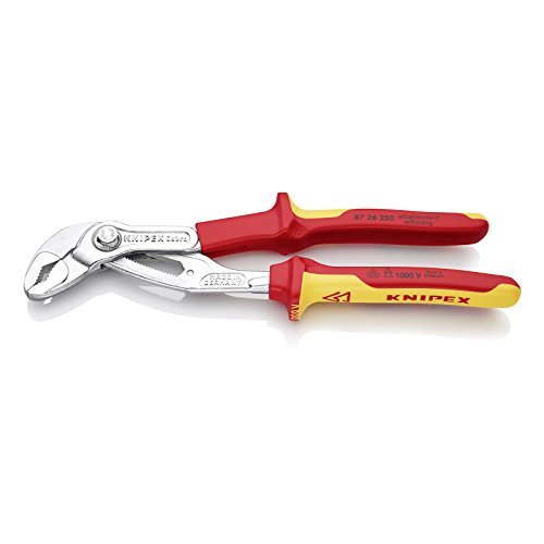 KNIPEX Cobra VDE Pinza regolabile di nuova generazione per tubi e dadi, isolata isolamento 1000V (250 mm) 87 26 250