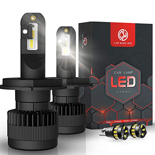 H4 LED Lampadine 12000LM 80W con T10 W5W LED Luci, 6000K Bianco, 12V