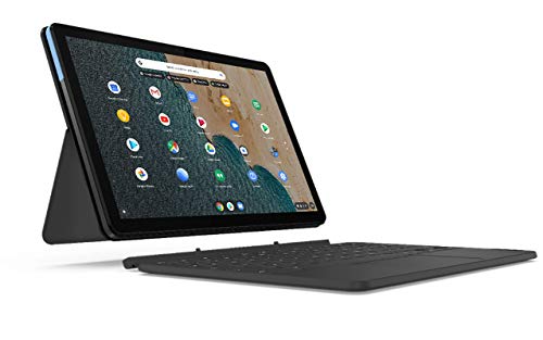 Lenovo IdeaPad Duet Chromebook Tablet, Display 10.1'' Full HD, Processore MediaTek P60T, Storage 128GB, RAM 4GB, Wi-Fi+Bluetooth, ChromeOS, Lenovo Keyboard, Blu ghiaccio/Grigio ferro