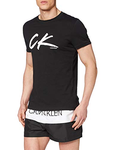 Calvin Klein Relaxed Retro Crew Tee Top Pigiama, Nero (PVH Black BEH), Small Uomo