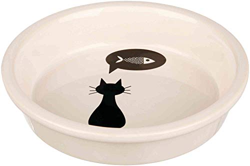 Trixie ciotola in ceramica per gatti, 0.25 l, Bianco/nero