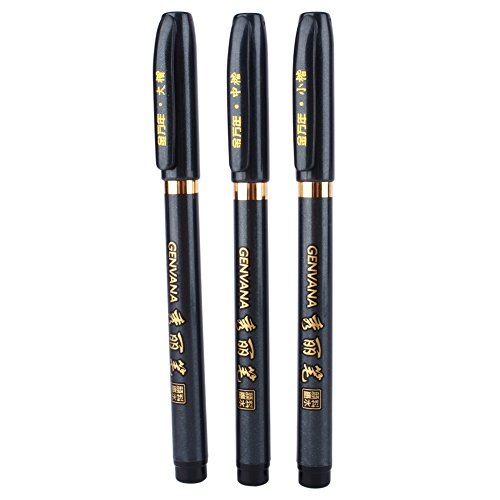 Calligraphy Pen - Penna a inchiostro giapponese per calligrafia giapponese Shodo, scrittura a mano libera, 3 pezzi