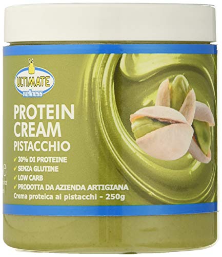 Protein Cream Pistacchio - Crema Proteica Spalmabile Col 30% Di Proteine Del Siero Del Latte - Whey Isolate Microfiltrate - Senza Glutine - Senza Zucchero - Low Carb - 250 g - Ultimate Italia