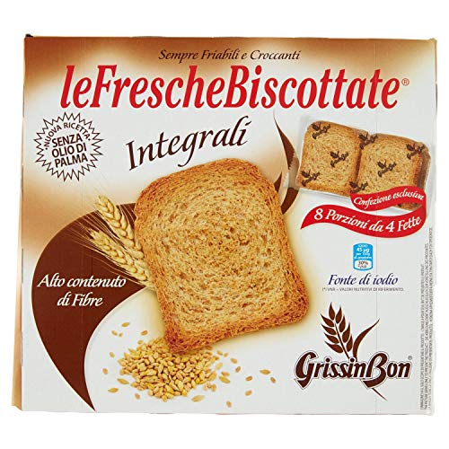 Le Fresche Biscottate - Fette Biscottate Con Farina Integrale, Alto Contenuto Di Fibre, Pacco Da 8X31.25 G, Totale: 250 G