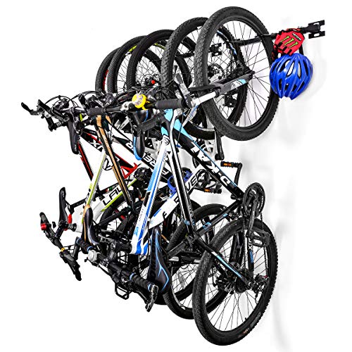 Supporto da Parete per 5 Biciclette, portabici portabici per casa e Garage a Muro reggono 5 Biciclette, 2Pezzi