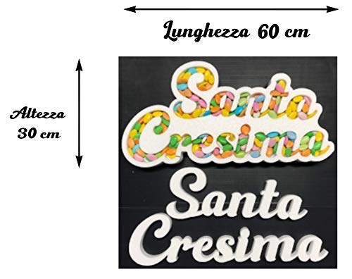 Contenitore Portaconfetti in Polistirolo Scritta SANTA CRESIMA cm 30 x 60