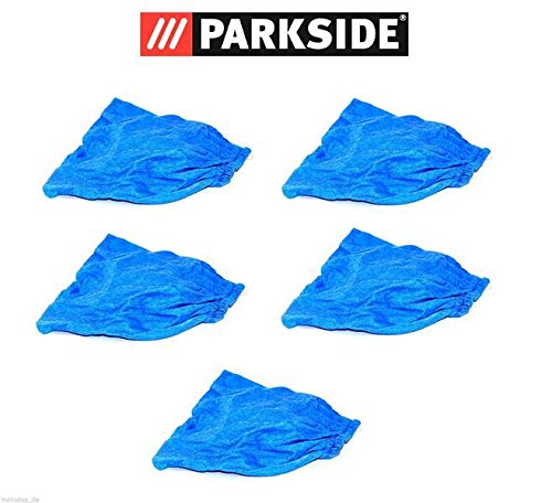 Parkside, Filtri motore in tessuto, filtri a secco, borse di stoffa lavabili, per aspirapolvere a secco, a umido e con serbatoio, 5 pezzi, blu, per PNTS 1300 C3 Lidl IAN 279418